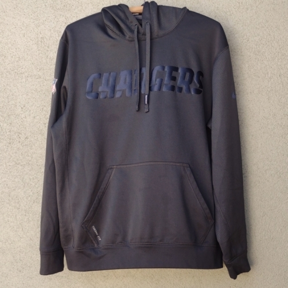 Nike OnField ThermaFit Chargers NFL Gray Hoodie Men's Medium